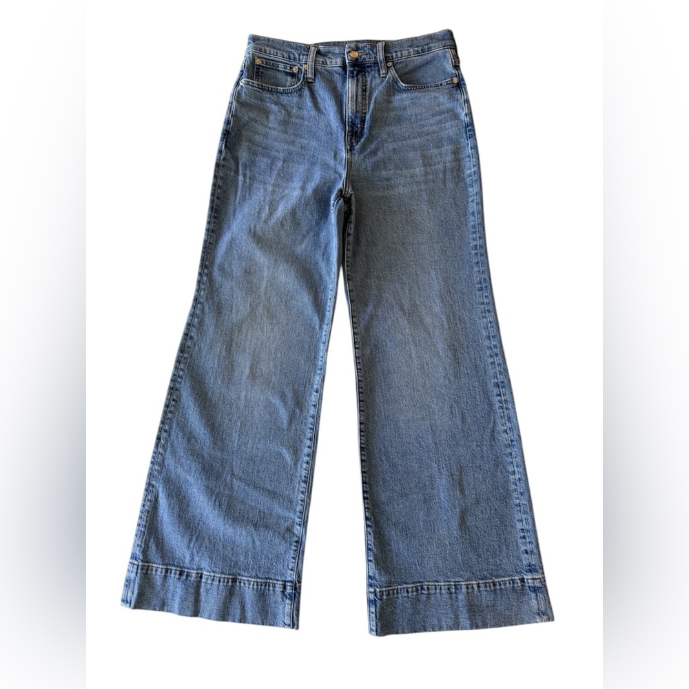 J. Crew Wide-Leg High-Rise Jeans DenimTrouser Light Blue Wash Size 30